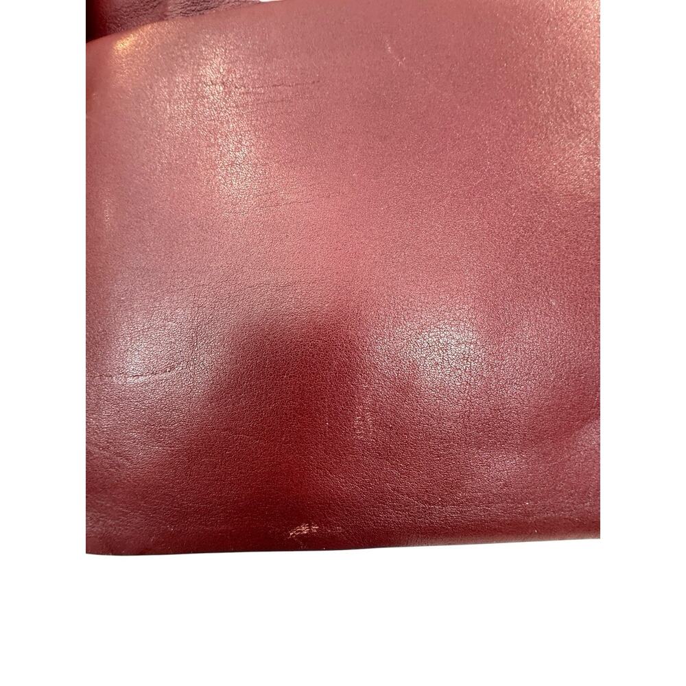 Vintage Etienne Aigner Burgundy Leather Clutch Purse Horseshoe Logo Handbag - Picture 8 of 10